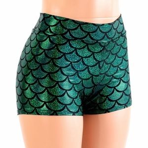 Green Mermaid high waisted shorts // Rave Clothes